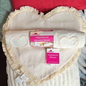 Heart-Shaped Decorative Runner and Placemat Set